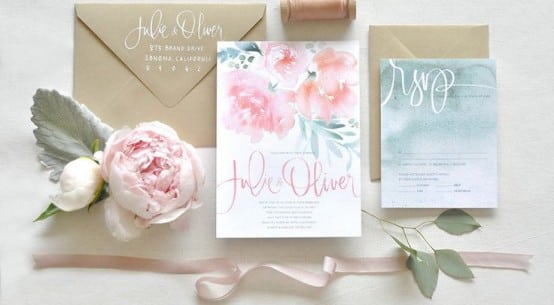 свадьба 2016 акварельные приглашения