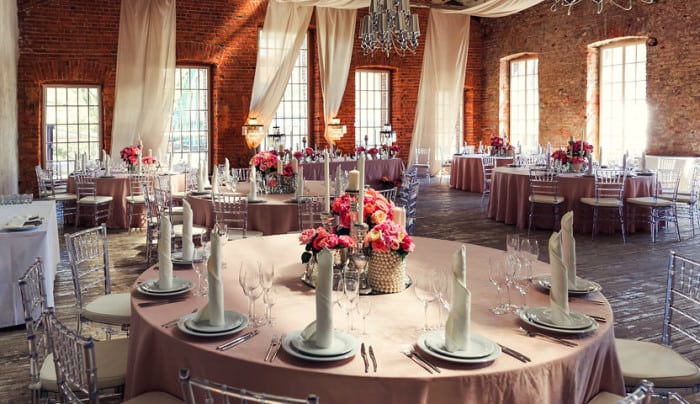 украшение зала на свадьбу лофт